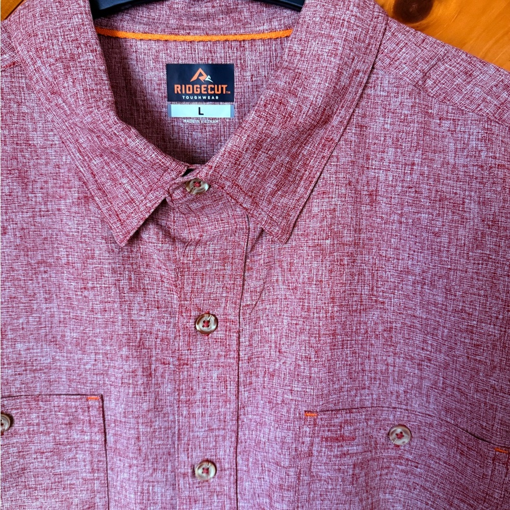 Ridgecut Men's Casual Red Button-Down Shirt